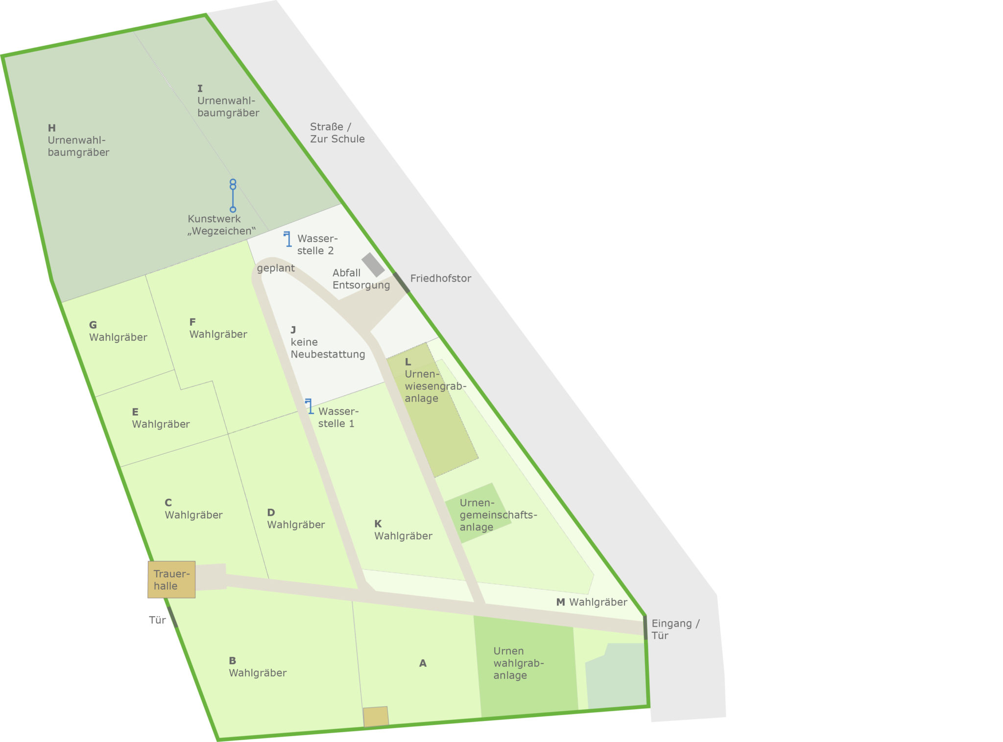 Friedhof Dieskau Plan Übersicht